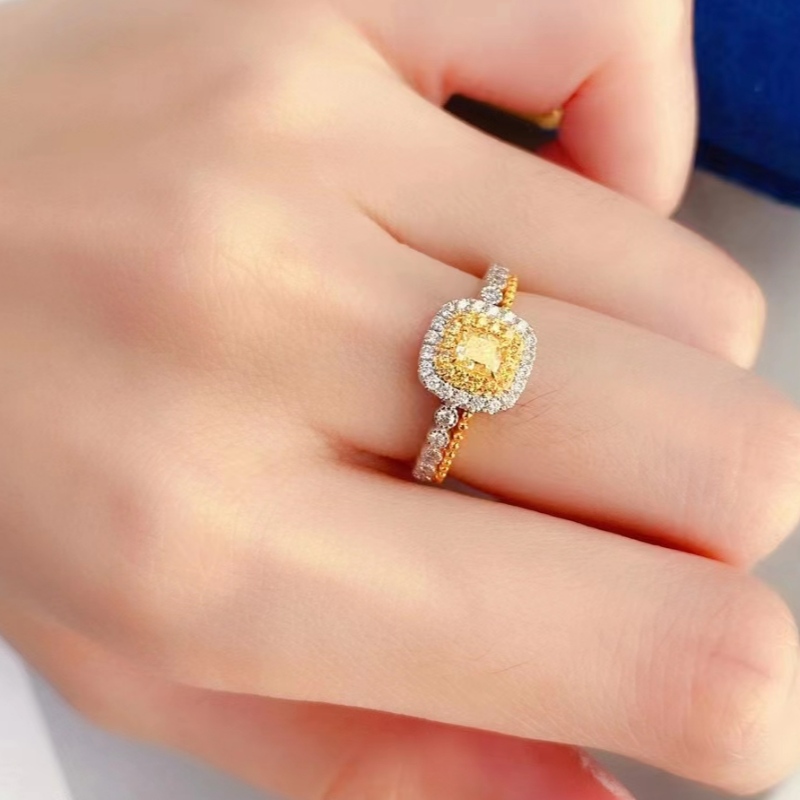 Луксозен по поръчка 9K N10K N14K N18K твърд златен пръстен prinpcess наряза 0.6ct годежен пръстен
