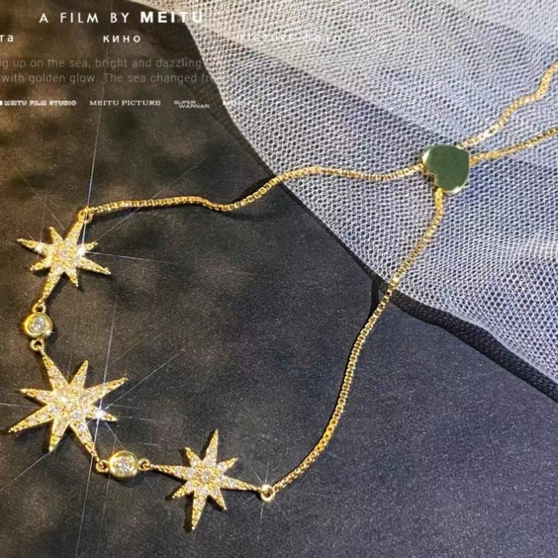Tuochen Jewelry Fashion Нов дизайн 18K/14K/10K Златна диамантена звезда гривна